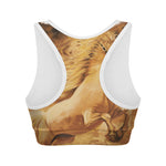 Vintage Horse Painting Print Women's Sports Bra