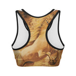 Vintage Horse Painting Print Women's Sports Bra
