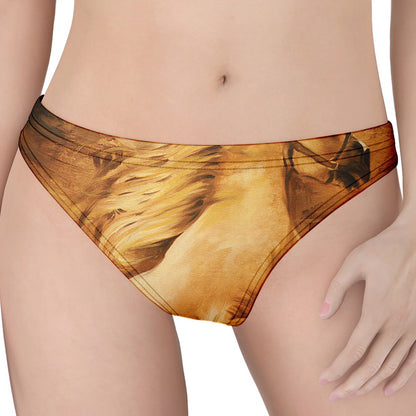 Vintage Horse Painting Print Women's Thong