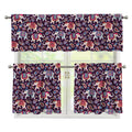 Vintage Indian Elephant Pattern Print 3 Piece Kitchen Curtains