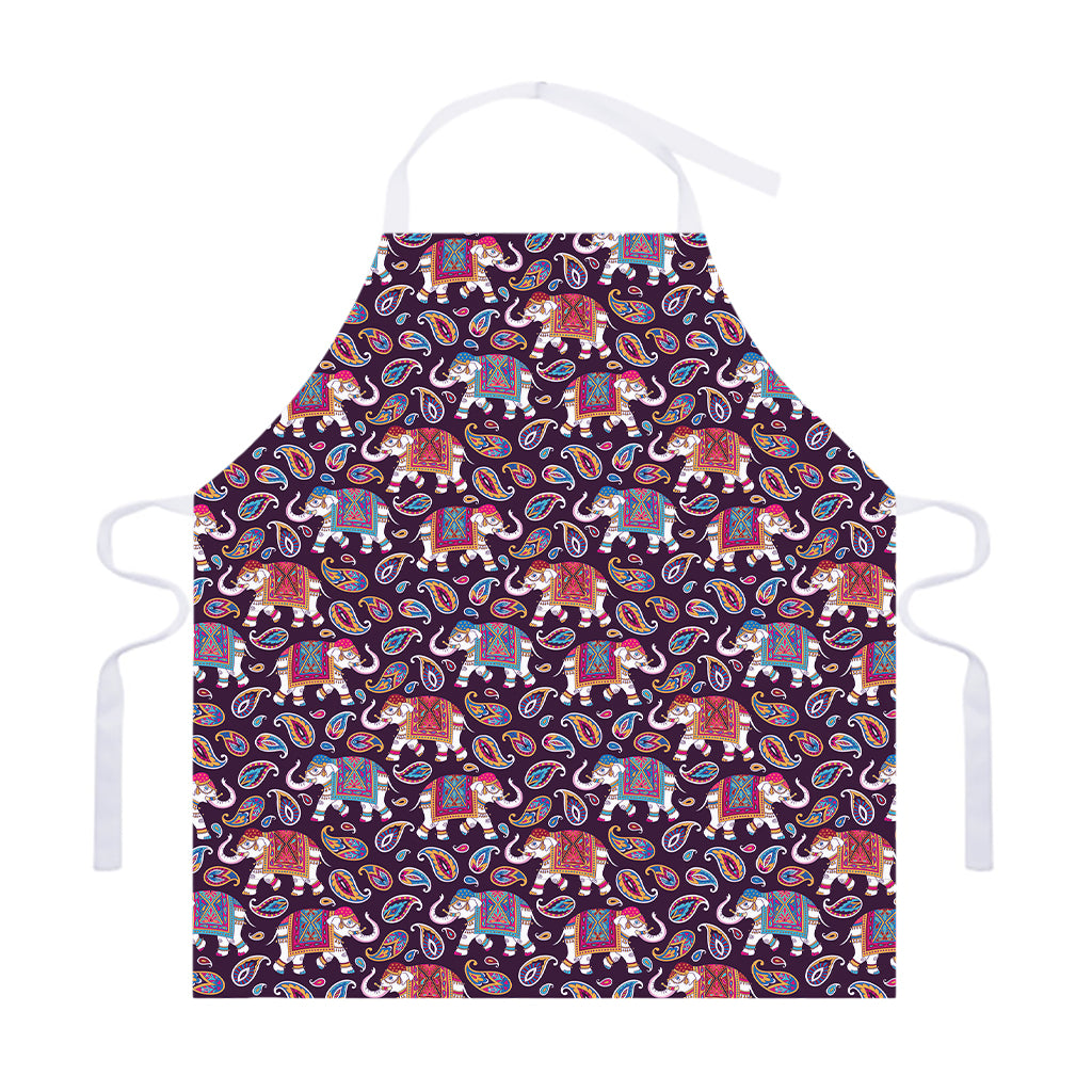 Vintage Indian Elephant Pattern Print Adjustable Apron