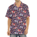 Vintage Indian Elephant Pattern Print Aloha Shirt