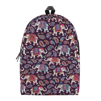 Vintage Indian Elephant Pattern Print Backpack