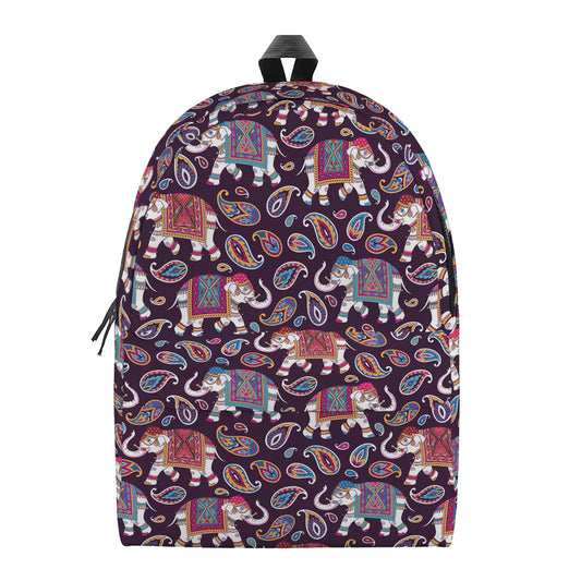 Vintage Indian Elephant Pattern Print Backpack