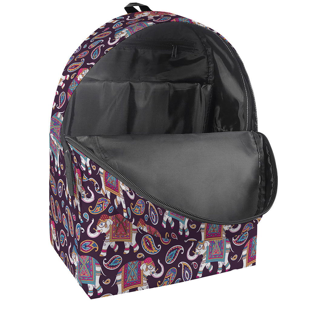 Vintage Indian Elephant Pattern Print Backpack