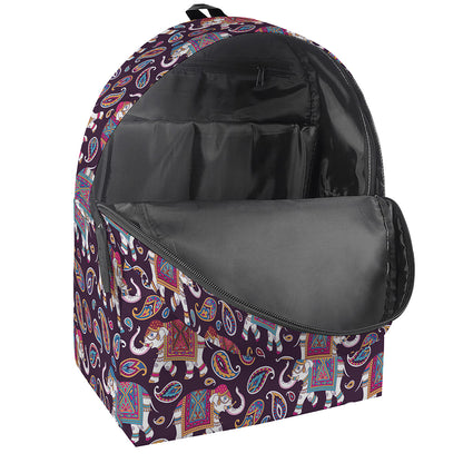 Vintage Indian Elephant Pattern Print Backpack