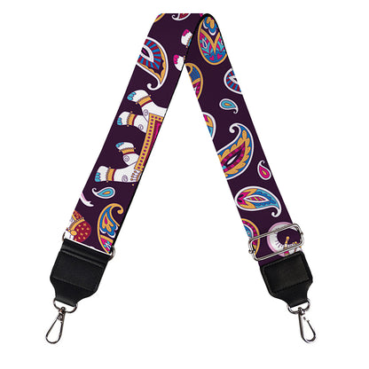 Vintage Indian Elephant Pattern Print Bag Strap