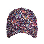 Vintage Indian Elephant Pattern Print Baseball Cap