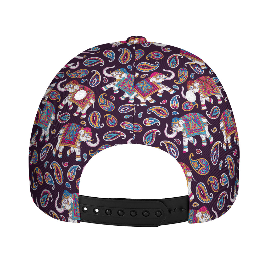 Vintage Indian Elephant Pattern Print Baseball Cap