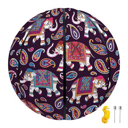 Vintage Indian Elephant Pattern Print Basketball