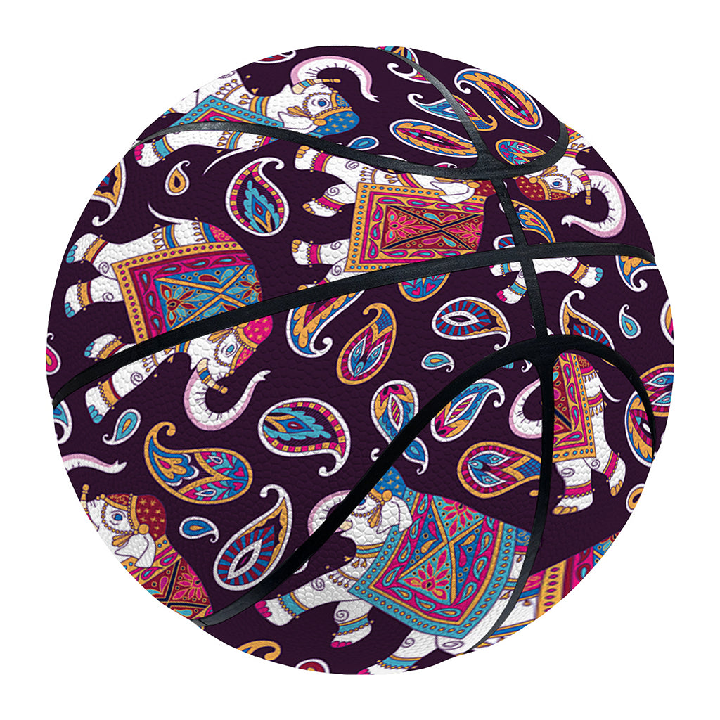 Vintage Indian Elephant Pattern Print Basketball