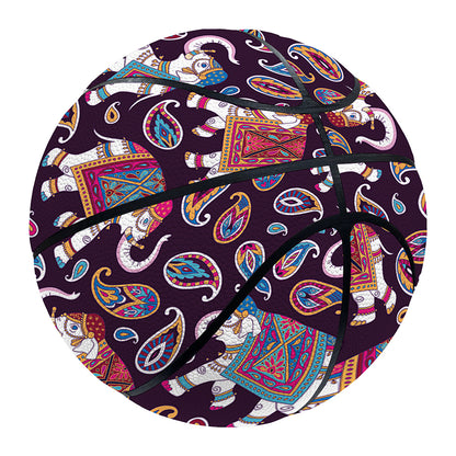 Vintage Indian Elephant Pattern Print Basketball