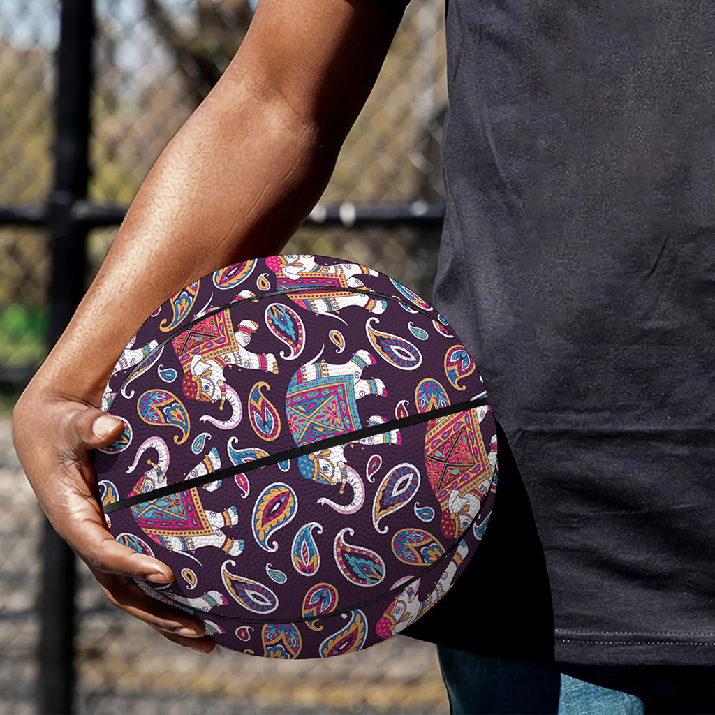 Vintage Indian Elephant Pattern Print Basketball