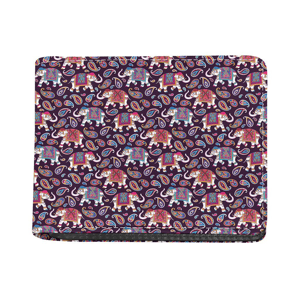 Vintage Indian Elephant Pattern Print Bifold Wallet