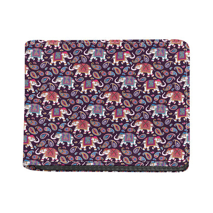 Vintage Indian Elephant Pattern Print Bifold Wallet
