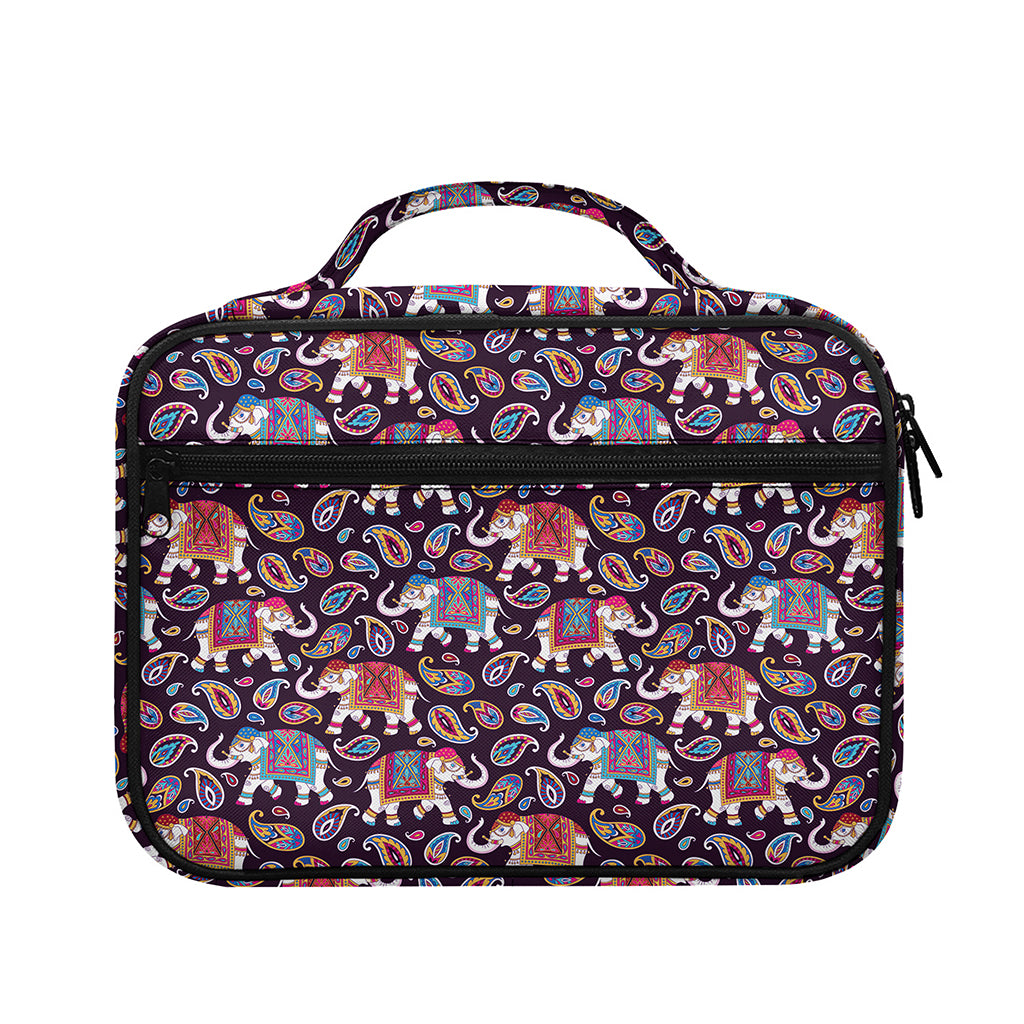 Vintage Indian Elephant Pattern Print Briefcase Bible Bag
