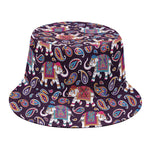 Vintage Indian Elephant Pattern Print Bucket Hat