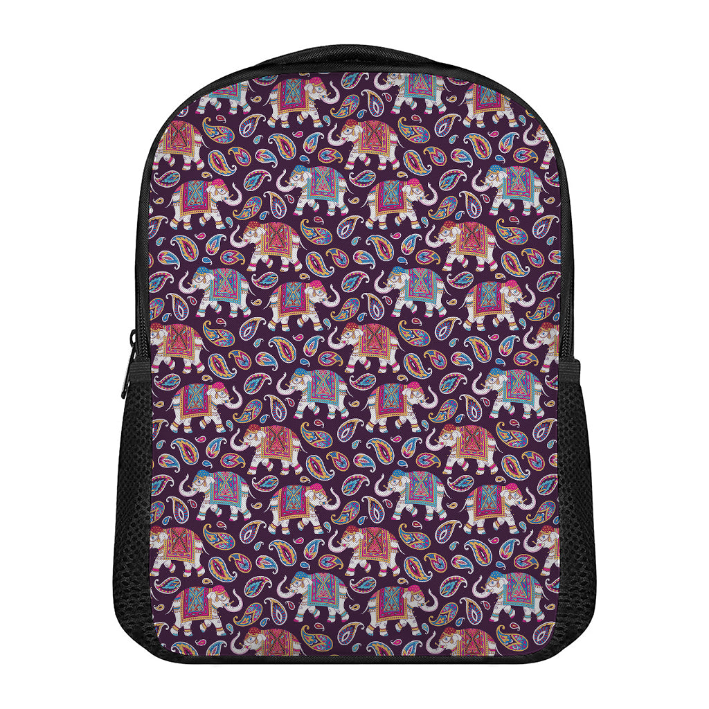 Vintage Indian Elephant Pattern Print Casual Backpack