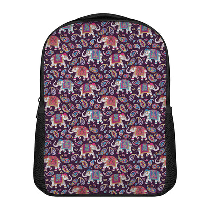Vintage Indian Elephant Pattern Print Casual Backpack
