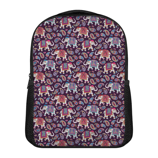 Vintage Indian Elephant Pattern Print Casual Backpack