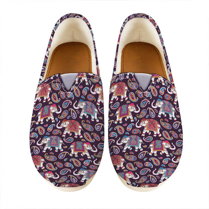 Vintage Indian Elephant Pattern Print Casual Shoes