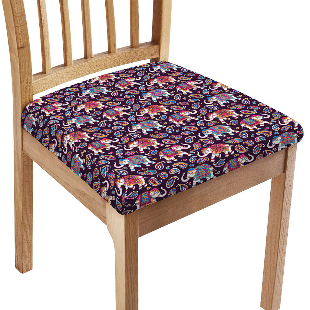 Vintage Indian Elephant Pattern Print Chair Cushion Cover