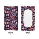 Vintage Indian Elephant Pattern Print Changing Pad Cover