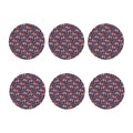 Vintage Indian Elephant Pattern Print Coaster Set