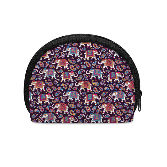 Vintage Indian Elephant Pattern Print Coin Purse
