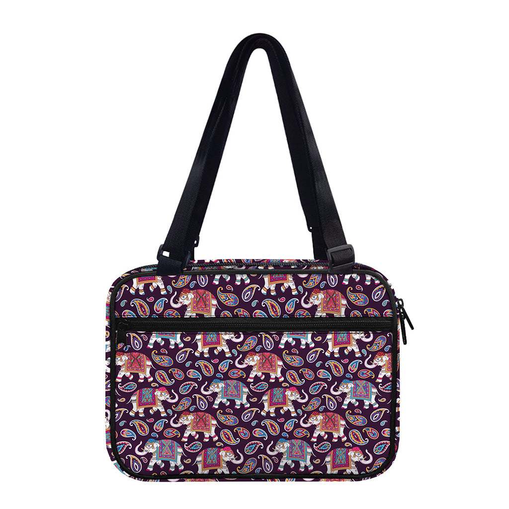 Vintage Indian Elephant Pattern Print Double Strap Bible Bag