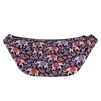 Vintage Indian Elephant Pattern Print Fanny Pack