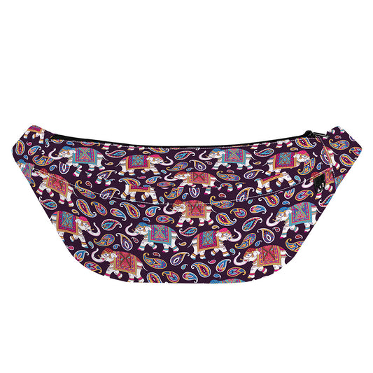 Vintage Indian Elephant Pattern Print Fanny Pack