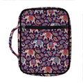 Vintage Indian Elephant Pattern Print Front Pocket Bible Bag