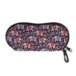 Vintage Indian Elephant Pattern Print Glasses Case