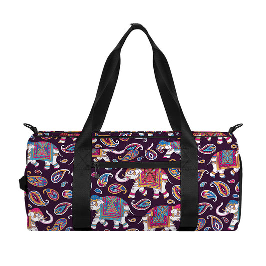 Vintage Indian Elephant Pattern Print Gym Bag