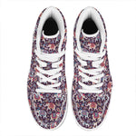 Vintage Indian Elephant Pattern Print High Top Leather Sneakers