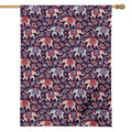 Vintage Indian Elephant Pattern Print House Flag
