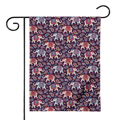Vintage Indian Elephant Pattern Print House Flag