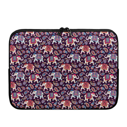 Vintage Indian Elephant Pattern Print Laptop Sleeve