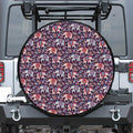Vintage Indian Elephant Pattern Print Leather Spare Tire Cover