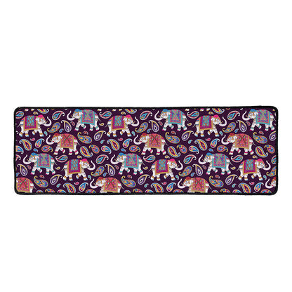 Vintage Indian Elephant Pattern Print Long Kitchen Mat