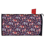 Vintage Indian Elephant Pattern Print Mailbox Cover