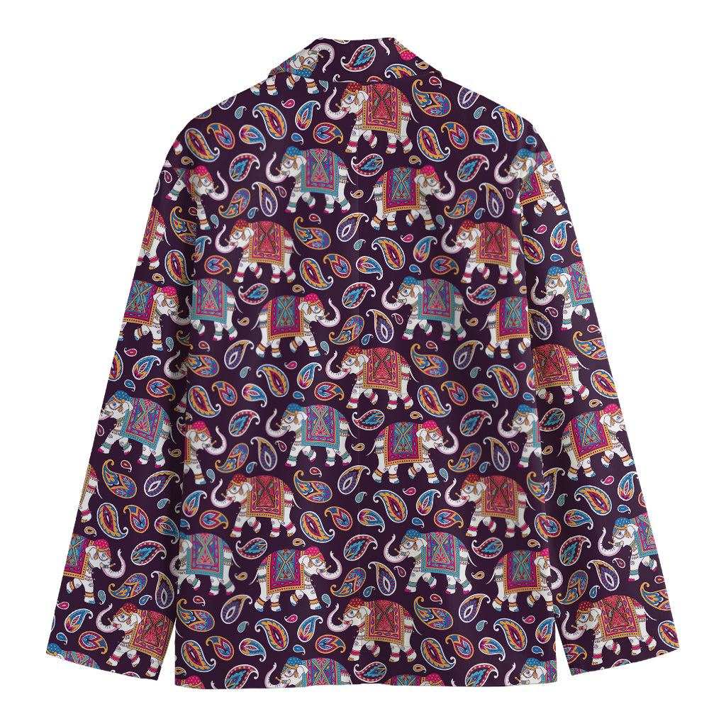 Vintage Indian Elephant Pattern Print Men's Blazer