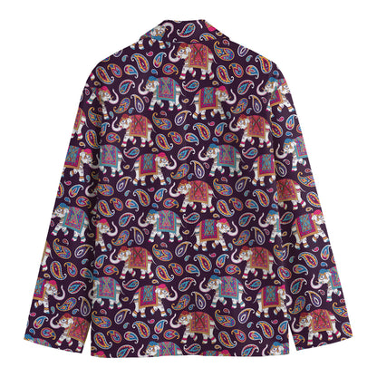 Vintage Indian Elephant Pattern Print Men's Blazer