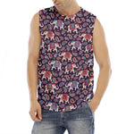 Vintage Indian Elephant Pattern Print Men's Fitness Tank Top