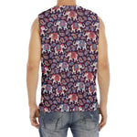 Vintage Indian Elephant Pattern Print Men's Fitness Tank Top