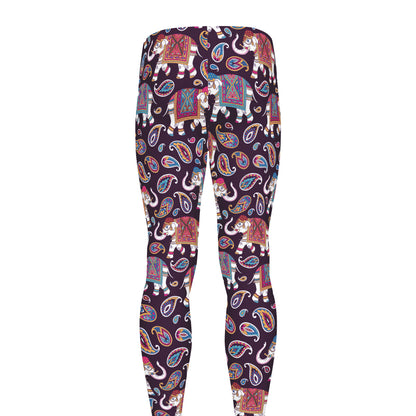 Vintage Indian Elephant Pattern Print Men's leggings