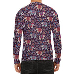 Vintage Indian Elephant Pattern Print Men's Long Sleeve Rash Guard
