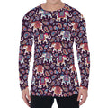 Vintage Indian Elephant Pattern Print Men's Long Sleeve T-Shirt