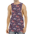 Vintage Indian Elephant Pattern Print Men's Muscle Tank Top